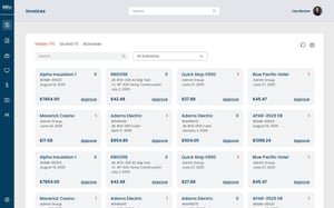 hh2 AP Automation dashboard for construction companies displaying invoices, routing status, and approval workflow visibility