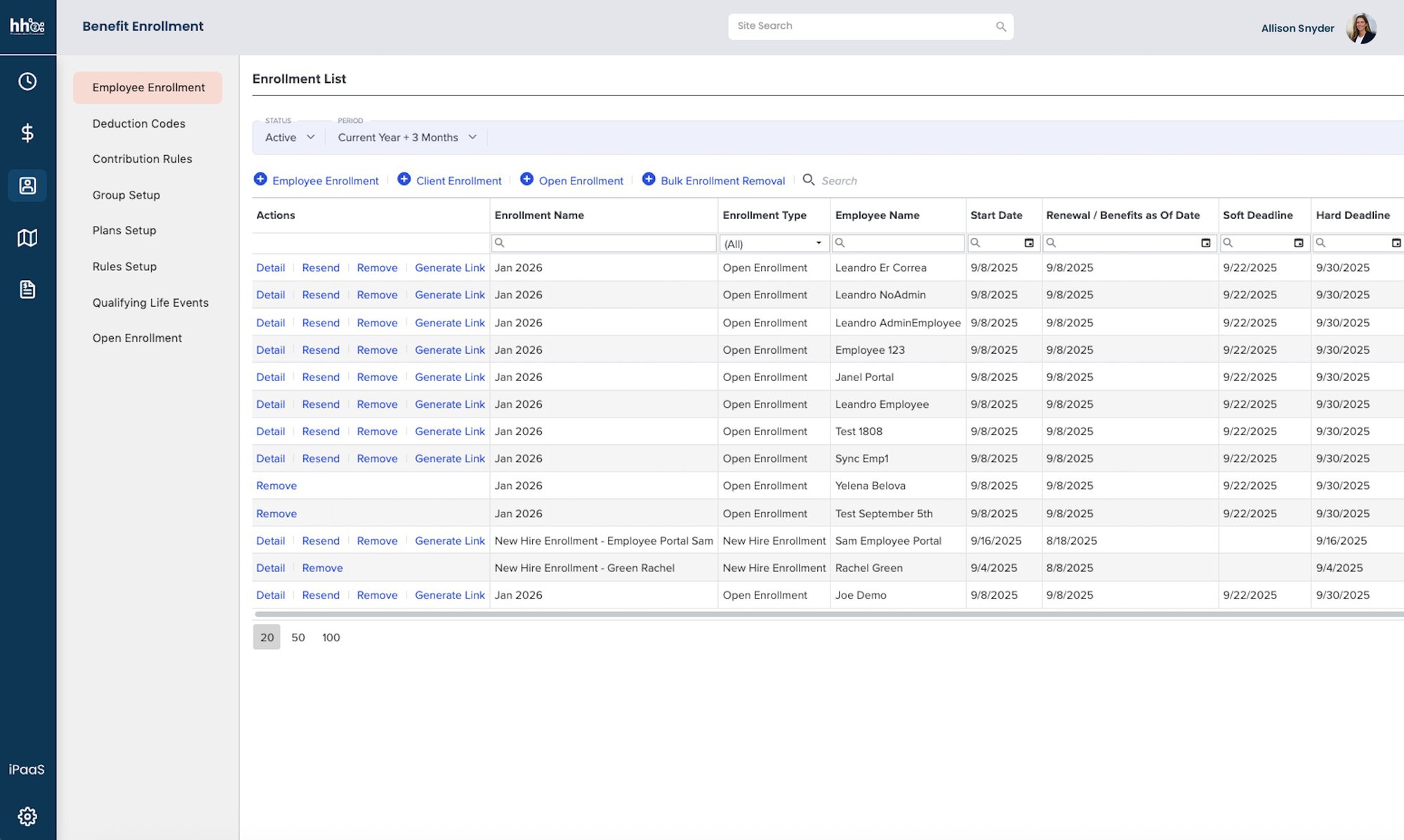 hh2 Benefits Administration dashboard for construction companies showing employee benefits, deductions, and enrollment tracking hh2 Benefits Administration dashboard for construction companies showing employee benefits, deductions, and enrollment tracking