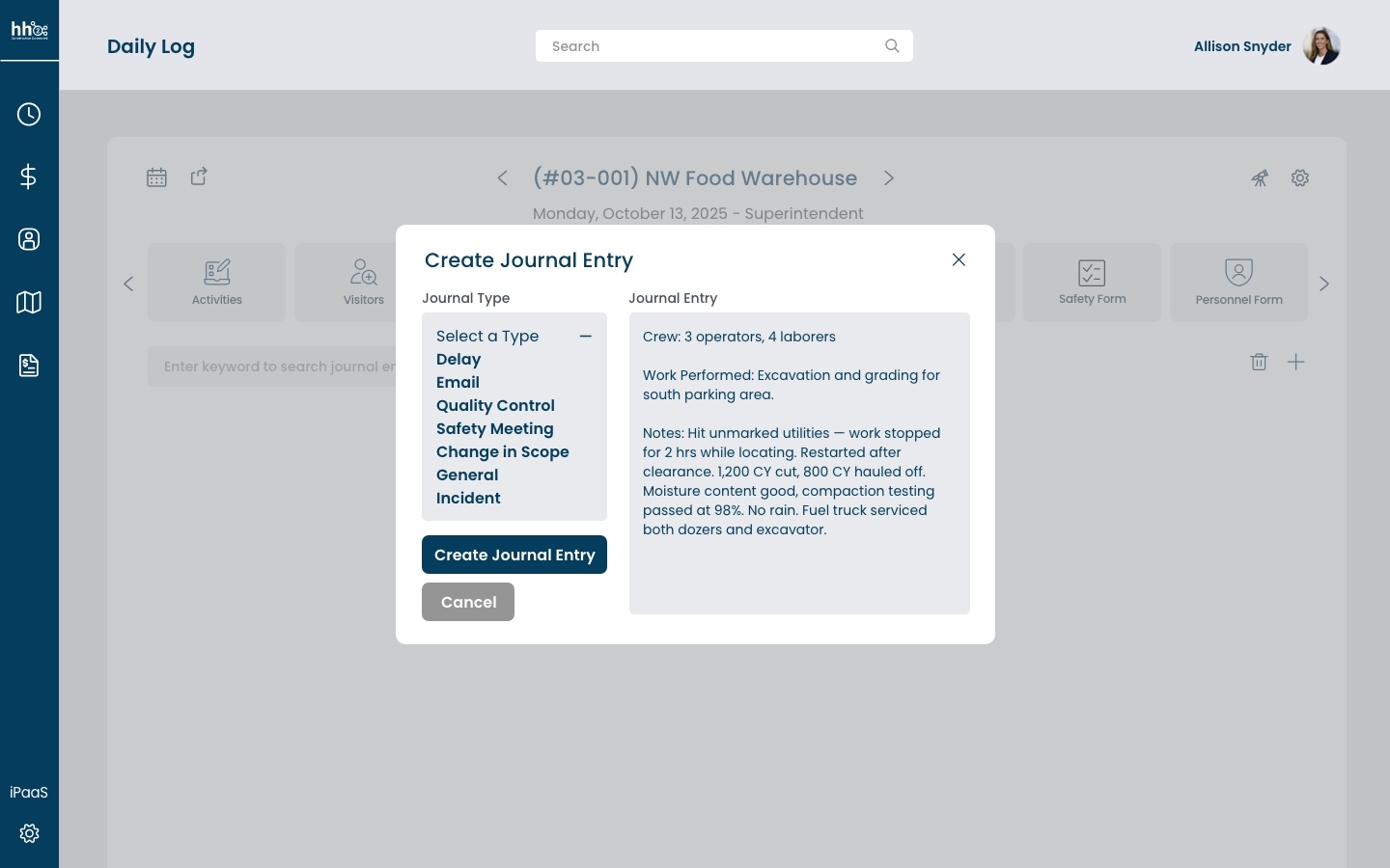 Create Journal Entry Create Journal Entry