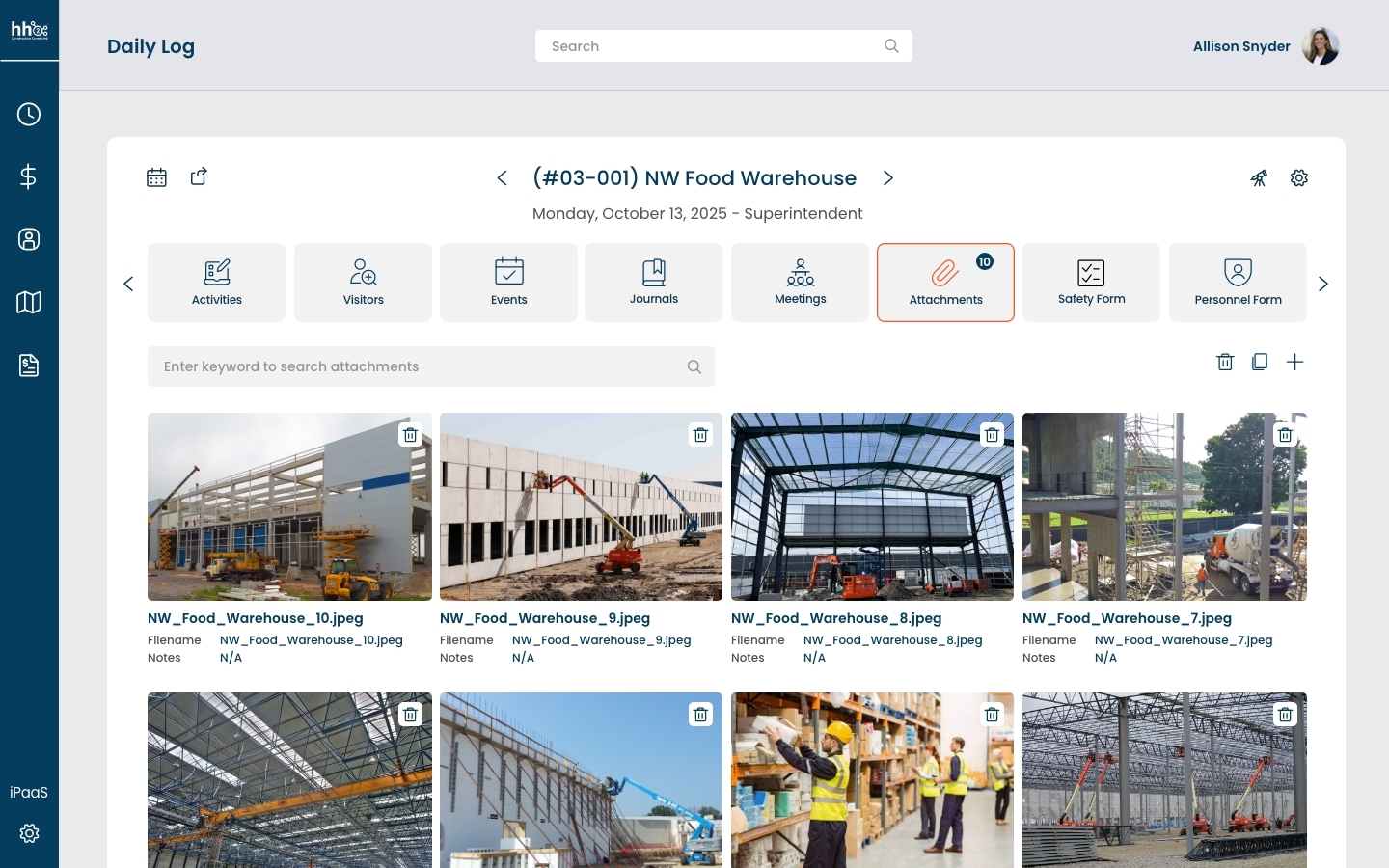 Daily Log - Attachments Daily Log - Attachments