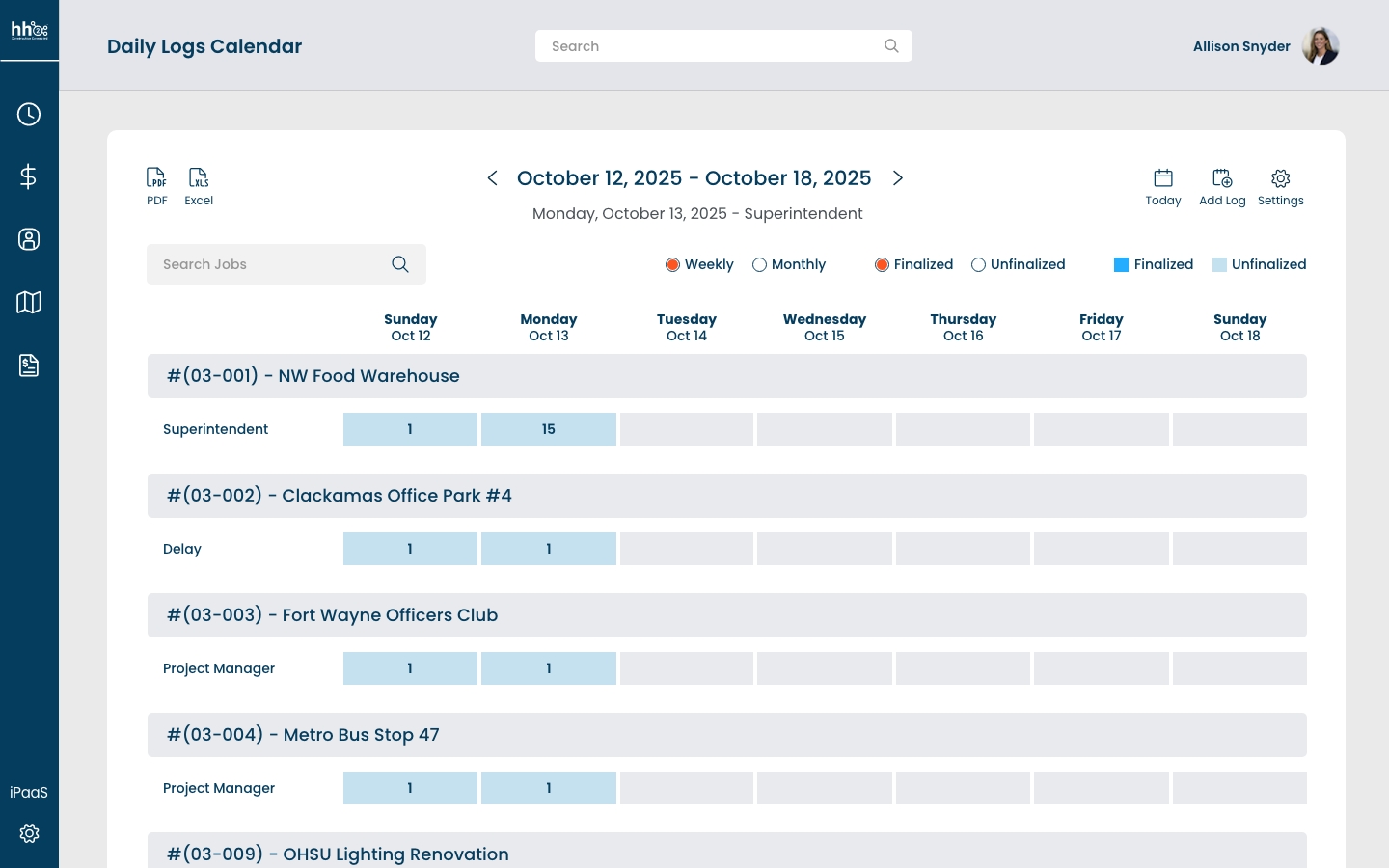 Daily Logs Calendar Daily Logs Calendar