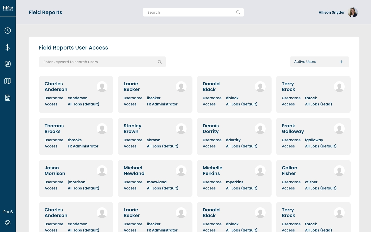Field Reports User Access Field Reports User Access