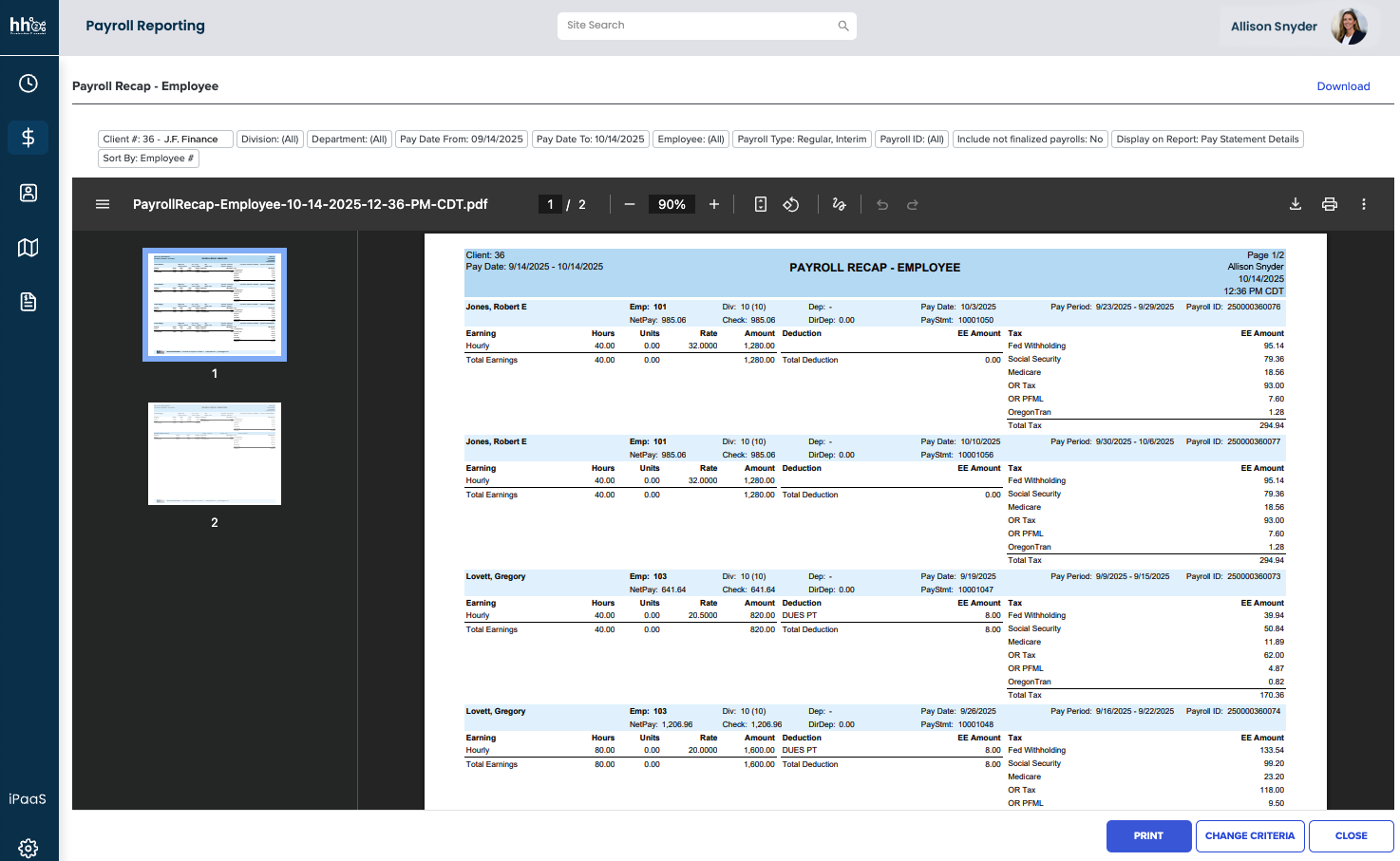 Payroll Summary Payroll Summary