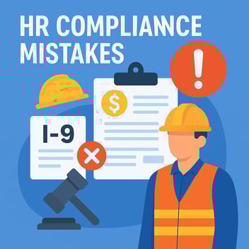 Construction HR manager with compliance checklists and digital forms at a job site
