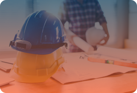 Construction Safety Helmets on Table