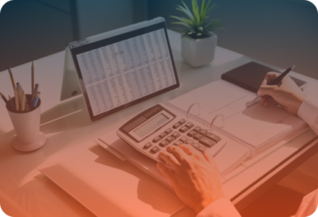 Businessperson Calculating Invoice Using Calculator