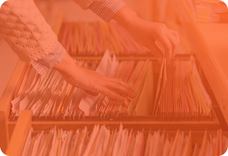 Finding invoices on a office drawer
