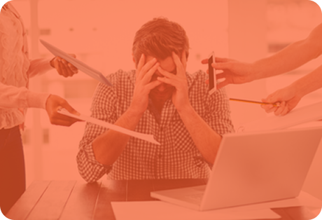 Man stressed at work