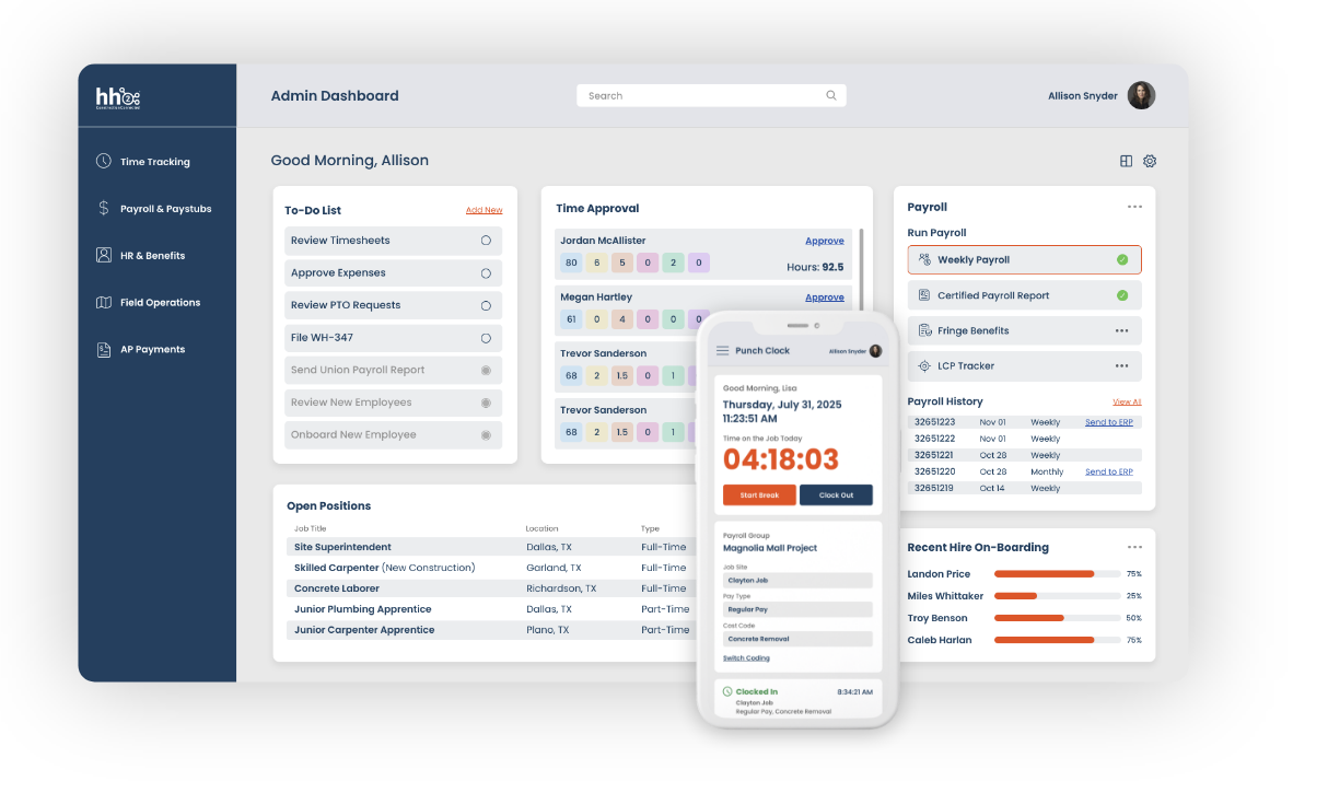 hh2s People Platform Construction HR Software